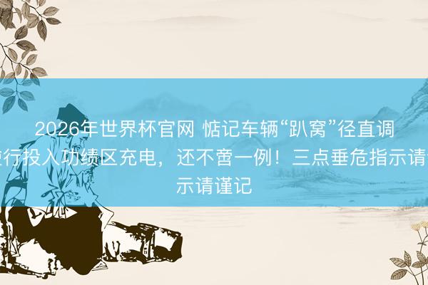 2026年世界杯官网 惦记车辆“趴窝”径直调头逆行投入功绩区充电,还不啻一例!三点垂危指示请谨记