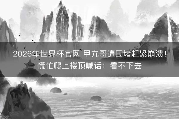 2026年世界杯官网 甲亢哥遭围堵赶紧崩溃！慌忙爬上楼顶喊话：看不下去