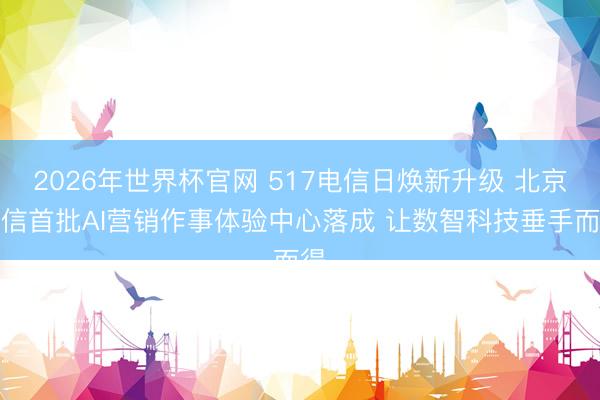 2026年世界杯官网 517电信日焕新升级 北京电信首批AI营销作事体验中心落成 让数智科技垂手而得