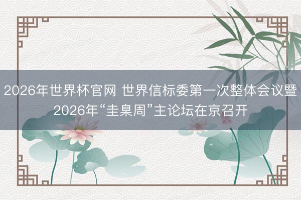 2026年世界杯官网 世界信标委第一次整体会议暨2026年“圭臬周”主论坛在京召开
