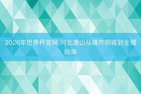 2026年世界杯官网 河北唐山从煤齐钢城到全域向海